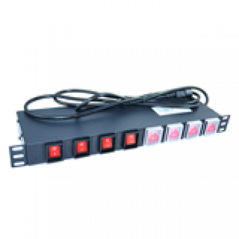 19 Inch 1U PDU Unit with 8 x Individually Switched IEC Outputs